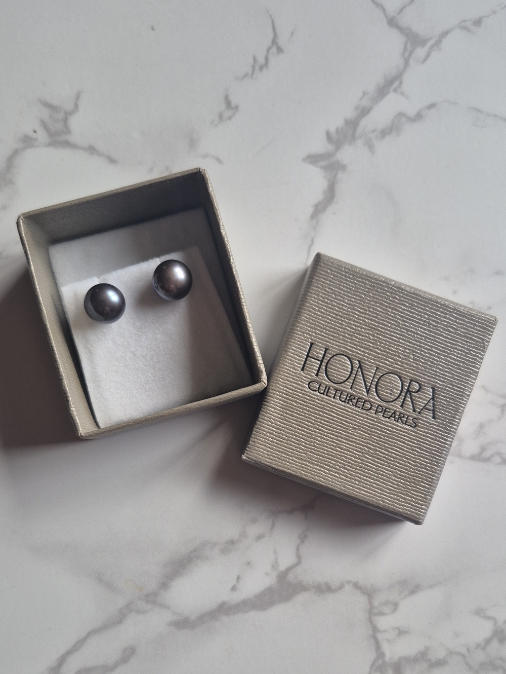 Honora Gray-Black Pearl Stud Earrings